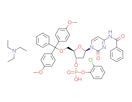 Molecular Structure of 85381-24-4 (bz-dmt-deoxycytidine 2-clph diester*triethylammon)