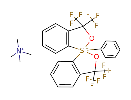 Molecular Structure of 70083-69-1 (Tetramethylammonium Bis<α,α-bis(trifluoromethyl)-benzenemethanolato(2-)-C<sup>2</sup>,O>phenylsilicate)