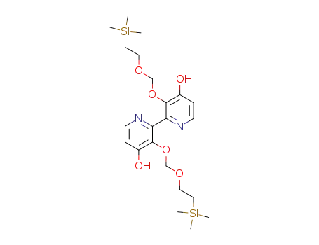 Molecular Structure of 119767-30-5 (3,3'-Bis<<2-(trimethylsilyl)ethoxy>methoxy>-2,2'-bipyridin-4,4'-diol)