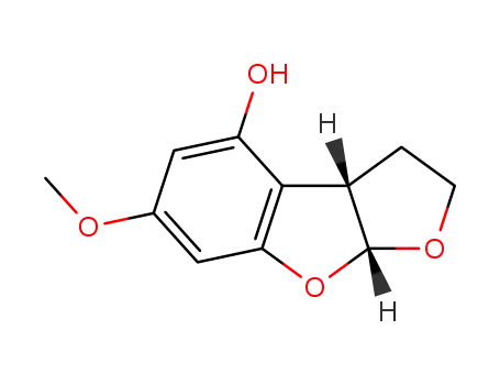 Molecular Structure of 6795-22-8 ((-)-2,3,3aS,8aR-tetrahydro-4-hydroxy-6-methoxy[2,3-d]-benzo[b]furan)