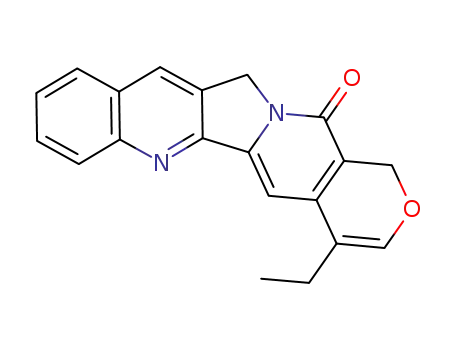 Molecular Structure of 841276-70-8 (4-ethyl-1,12-dihydro-14H-pyrano[3',4':6,7indolizino[1,2-b]]quinolin-14-one)