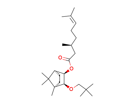 Molecular Structure of 89156-40-1 ((S)-3,7-Dimethyl-oct-6-enoic acid (1S,2R,3S,4R)-3-(2,2-dimethyl-propoxy)-4,7,7-trimethyl-bicyclo[2.2.1]hept-2-yl ester)