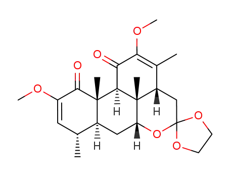 Molecular Structure of 139276-56-5 (2,12-Dimethoxy-2,12-picradiene-1,11,16-trione 16-(ethylene ketal))
