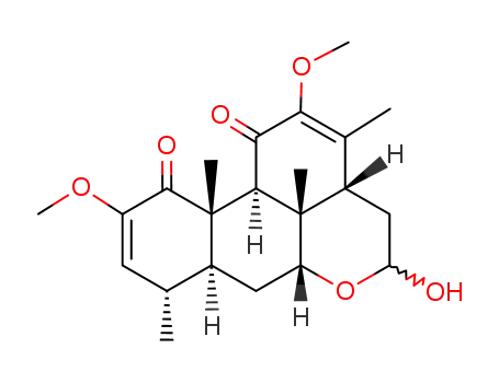Molecular Structure of 76-77-7 (Picrasa-2,12-diene-1,11-dione, 16-hydroxy-2,12-dimethoxy-)