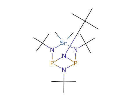 Molecular Structure of 149695-99-8 (2,4,6,7-Tetra-tert-butyl-3,3-dimethyl-2,4,6,7-tetraaza-1,5-diphospha-3-stannabicyclo<3.1.1>heptan)