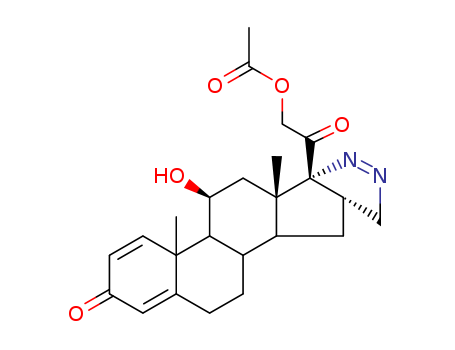 Pregna-1,4-dieno[17,16-c]pyrazole-3,20-dione,21-(acetyloxy)-5',16-dihydro-11-hydroxy-, (11b,16b)- (9CI)