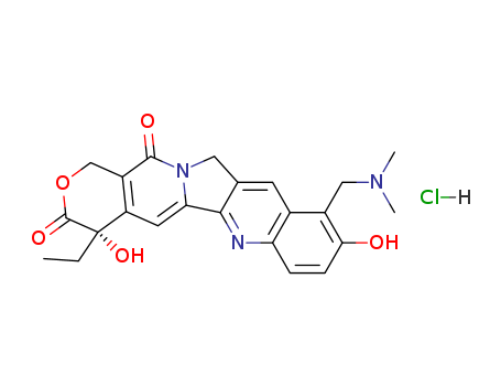 1H-Pyrano[3',4':6,7]indolizino[1,2-b]quinoline-3,14(4H,12H)-dione,10-[(dimethylamino)methyl]-4-ethyl-4,9-dihydroxy-, hydrochloride (1:1), (4S)-