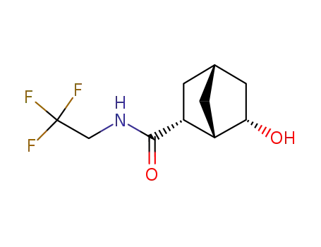 Molecular Structure of 74158-01-3 ((1S,2R,4R,6S)-6-Hydroxy-bicyclo[2.2.1]heptane-2-carboxylic acid (2,2,2-trifluoro-ethyl)-amide)