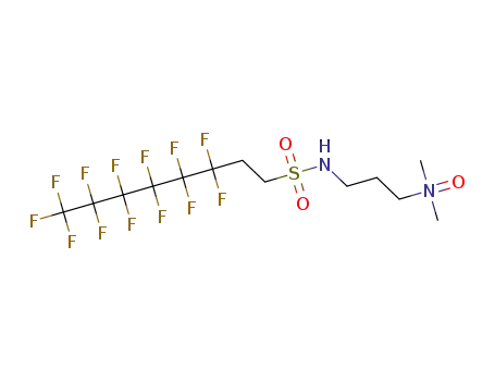 Molecular Structure of 80475-32-7 (N-[3-(dimethylamino)propyl]-3,3,4,4,5,5,6,6,7,7,8,8,8-tridecafluorooctanesulphonamide N-oxide)
