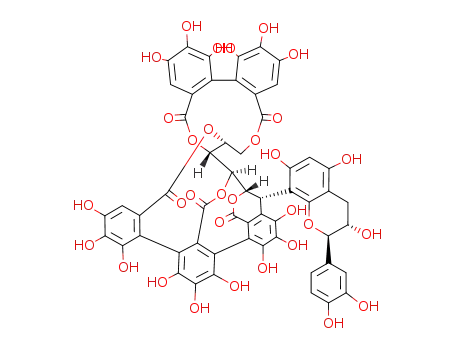 Molecular Structure of 108906-66-7 ((1R,2R,20R,42S,46S)-46-[(2R,3S)-2-(3,4-dihydroxyphenyl)-3,5,7-trihydroxy-3,4-dihydro-2H-chromen-8-yl]-7,8,9,12,13,14,25,26,27,30,31,32,35,36,37-pentadecahydroxy-3,18,21,41,43-pentaoxanonacyclo[27.13.3.1~38,42~.0~2,20~.0~5,10~.0~11,16~.0~23,28~.0~33,45~.0~)