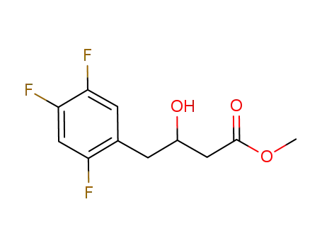 Molecular Structure of 1253056-13-1 (methyl 3-hydroxy-4-(2,4,5-trifluorophenyl)butanoate)