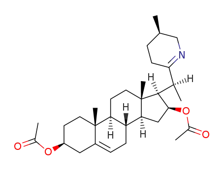 Molecular Structure of 30040-85-8 ((25R)-22,26-epiminocholesta-5,22(N)-diene-3β,16β-diol diacetate)