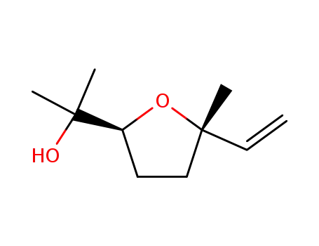 Molecular Structure of 5989-33-3 (cis-alpha,alpha,5-trimethyl-5-vinyltetrahydrofuran-2-methanol)