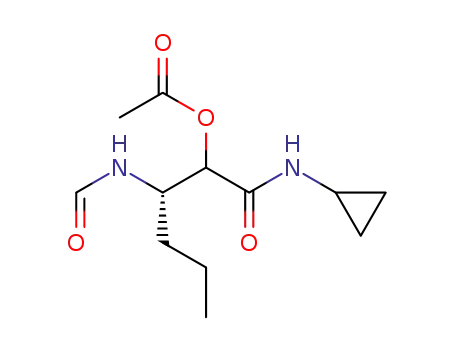 Molecular Structure of 1257874-85-3 ((S)-1-(cyclopropylamino)-3-formamido-1-oxohexan-2-yl acetate)