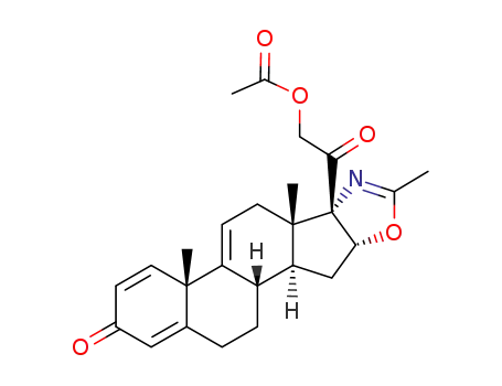 Molecular Structure of 16119-56-5 (5'H-Pregna-1,4,9(11)-trieno[17,16-d]oxazole-3,20-dione,21-(acetyloxy)-2'-methyl-, (16b)- (9CI))
