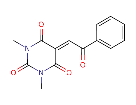 Molecular Structure of 1063626-88-9 (1,3-dimethyl-5-(2-oxo-2-phenylethylidene)-pyrimidine-2,4,6(1H,3H,5H)-trione)