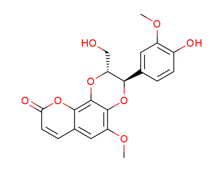 3-(4-Hydroxy-3-methoxyphenyl)-2-(hydroxymethyl)-5-methoxy-2,3-dihydropyrano[3,2-h][1,4]benzodioxin-9-one