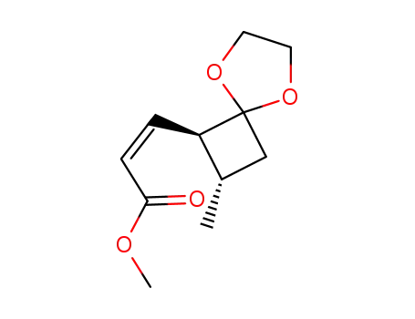 Molecular Structure of 127379-37-7 (Methyl (trans,Z)-3-(2-Methyl-5,8-dioxaspiro<3.4>oct-1-yl)-2-propenoate)