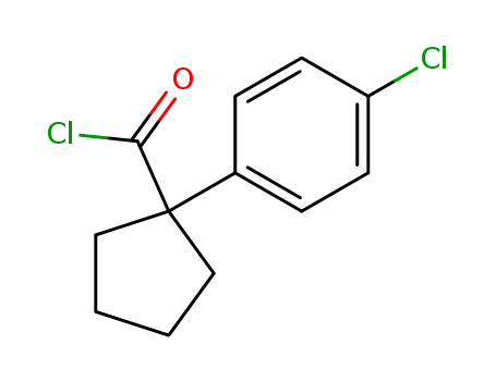 Molecular Structure of 71501-44-5 (1-(4-CHLOROPHENYL)-1-CYCLOPENTANECARBONYLCHLORIDE)