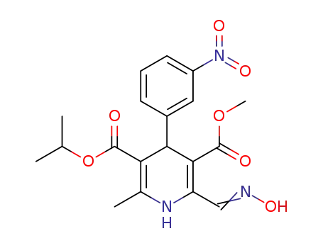 Molecular Structure of 1452166-70-9 (isopropyl 2-hydroxyiminomethyl-3-methoxycarbonyl-6-methyl-4-(3-nitrophenyl)-1,4-dihydropyridine-5-carboxylate)