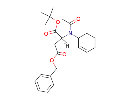 Molecular Structure of 111836-08-9 (L-Aspartic acid, N-acetyl-N-2-cyclohexen-1-yl-, 1-(1,1-dimethylethyl)
4-(phenylmethyl) ester)