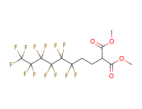 Molecular Structure of 220075-01-4 (dimethyl 2-(3,3,4,4,5,5,6,6,7,7,8,8,8-tridecafluorooctyl)propanedioate)