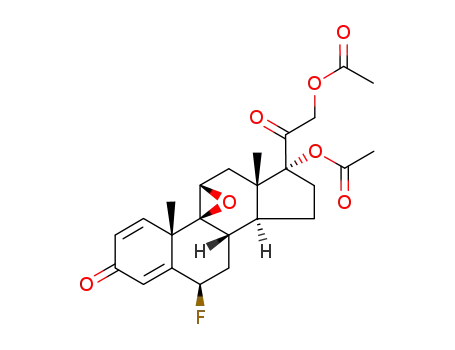 Molecular Structure of 60864-45-1 (9beta,11beta-epoxy-6beta-fluoro-17,21-dihydroxypregna-1,4-diene-3,20-dione 17,21-di(acetate))