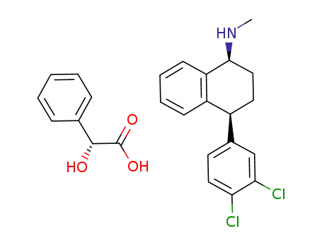 Molecular Structure of 79617-97-3 (cis-(1s,4s)-n-methyl-4-(3,4-dichlorophenyl)-1,2,3,4-tetrahydro-1-naphthalenamine mandelate)