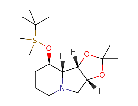 Molecular Structure of 1148122-99-9 ((3aR,9R,9aS,9bS)-9-(tert-butyldimethylsilyloxy)-2,2-dimethyl-octahydro-[1,3]dioxolo[4,5-a]indolizine)