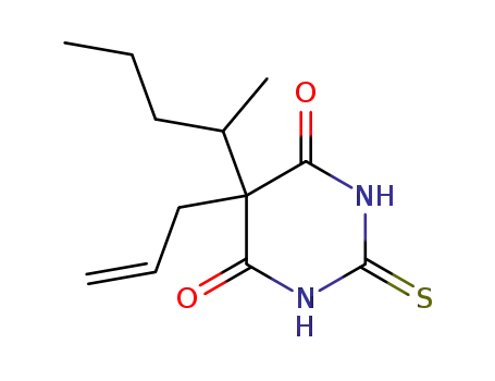 Molecular Structure of 77-27-0 (5-ALLYL-5-[1-METHYLBUTYL]-2-THIOBARBITURIC ACID)