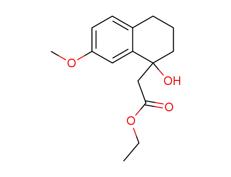 Molecular Structure of 99416-97-4 (ethyl 1-hydroxy-7-methoxy-1,2,3,4-tetrahydro-1-naphthaleneacetate)