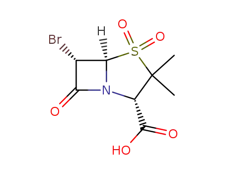 Molecular Structure of 75527-88-7 ((2S,5R,6S)-6β-bromo-3,3-dimethyl-7-oxo-4-thia-1-azabicyclo[3.2.0]heptane-2-carboxylic acid,S,S-dioxide)