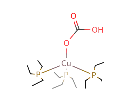 Molecular Structure of 73233-55-3 ((HOCO<sub>2</sub>)Cu(P(C<sub>2</sub>H<sub>5</sub>)3)3)