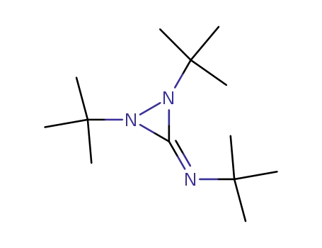 Molecular Structure of 22975-87-7 (<i>tert</i>-butyl-(di-<i>tert</i>-butyl-diaziridin-3-ylidene)-amine)