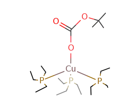 Molecular Structure of 72950-99-3 (((CH<sub>3</sub>)3COCO<sub>2</sub>)Cu(P(C<sub>2</sub>H<sub>5</sub>)3)3)