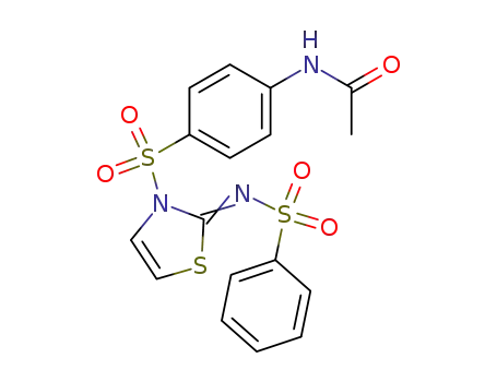 Molecular Structure of 101570-35-8 (3-(4-acetylamino-benzenesulfonyl)-2-benzenesulfonylimino-2,3-dihydro-thiazole)