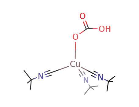 Molecular Structure of 73202-89-8 ((HOCO<sub>2</sub>)Cu((CH<sub>3</sub>)3CNC)3)