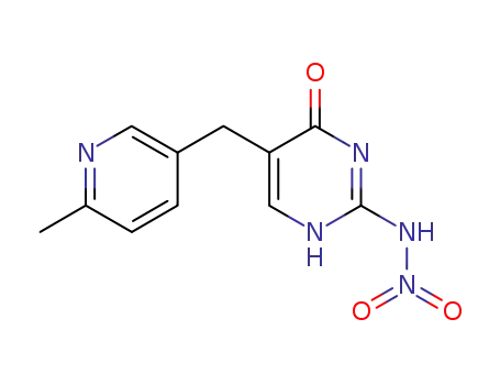 Molecular Structure of 72716-93-9 (5-[(6-methyl-3-pyridyl)methyl]-2-(nitroamino)-1H-pyrimidin-4-one)