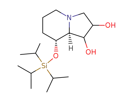 Molecular Structure of 262282-76-8 ((8R,8aS)-8-Triisopropylsilanyloxy-octahydro-indolizine-1,2-diol)