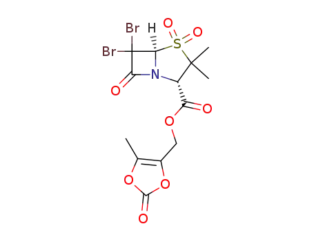 Molecular Structure of 103453-09-4 ((5-methyl-2-oxo-1,3-dioxol-4-yl)methyl 6,6-dibromopenicillanate 1,1-dioxide)