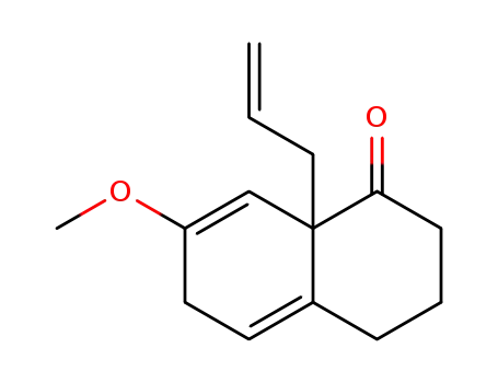 Molecular Structure of 310897-19-9 (8a-allyl-7-methoxy-1,2,3,4,6,8a-hexahydro-naphthalen-1-one)