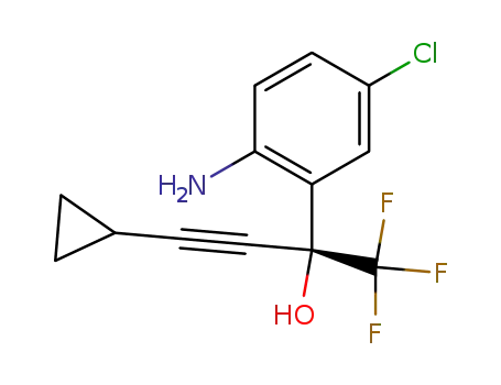 Molecular Structure of 927812-33-7 ((R)-5-Chloro-α-(cyclopropylethynyl)-2-amino-α-(trifluoromethyl) benzenemethanol)