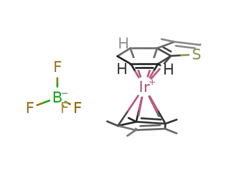 Molecular Structure of 114032-59-6 ({C<sub>5</sub>(CH<sub>3</sub>)5Ir(CH<sub>3</sub>)C<sub>8</sub>H<sub>6</sub>S}<sup>(1+)</sup>*(BF<sub>4</sub>)<sup>(1-)</sup>={C<sub>5</sub>(CH<sub>3</sub>)5Ir(CH<sub>3</sub>)C<sub>8</sub>H<sub>6</sub>S}BF<sub>4</sub>)
