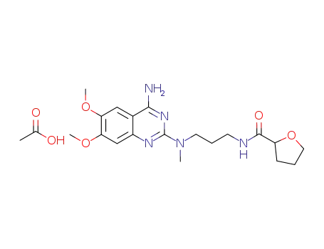 Molecular Structure of 1100050-87-0 ((R,S)-N-[3-[(4-amino-6,7-dimethoxy-2-quinazolinyl)methylamino]propyl]tetrahydro-2-furancarboxamide acetate)