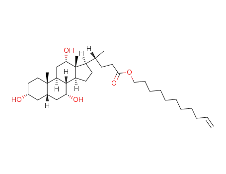Molecular Structure of 850210-60-5 (10-undecenyl 7α,12α,3α-trihydroxy-5β-cholan-24-oate)