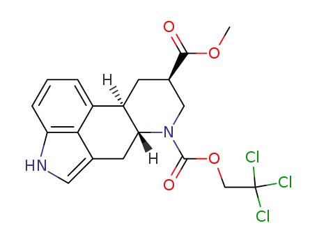 Molecular Structure of 80993-64-2 (9-methyl 7-(2,2,2-trichloroethyl) (6aR,9R,10aR)-6,6a,8,9,10,10a-hexahydroindolo[4,3-fg]quinoline-7,9(4H)-dicarboxylate)