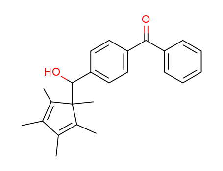 Molecular Structure of 862387-15-3 ({4-[(hydroxy)(1,2,3,4,5-pentamethyl-2,4-cyclopentadienyl)methyl]phenyl}(phenyl)methanone)