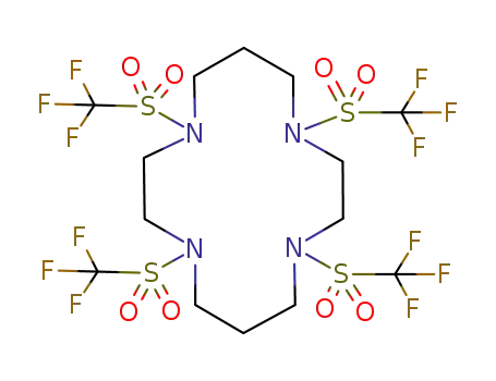 Molecular Structure of 96455-17-3 (1,4,8,11-Tetraazacyclotetradecane, 1,4,8,11-tetrakis[(trifluoroMethyl)sulfonyl]-)