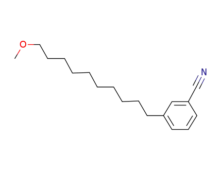 Molecular Structure of 1104380-72-4 (3-(10-methoxydecyl)-1-cyanobenzene)