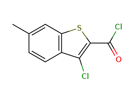 Molecular Structure of 34576-87-9 (3-CHLORO-6-METHYL-BENZO[B]THIOPHENE-2-CARBONYL CHLORIDE)